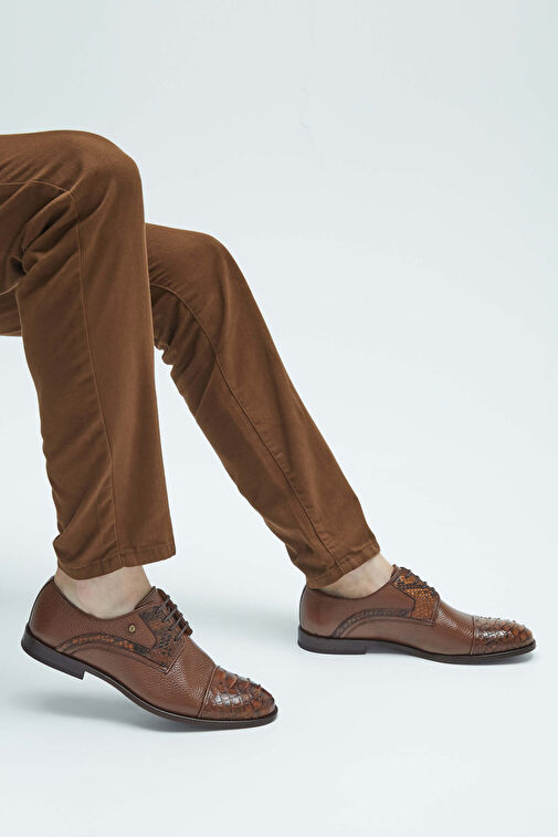 Tamer Tanca Erkek Hakiki Deri Taba Yılan Klasik Ayakkabı - Görsel 3