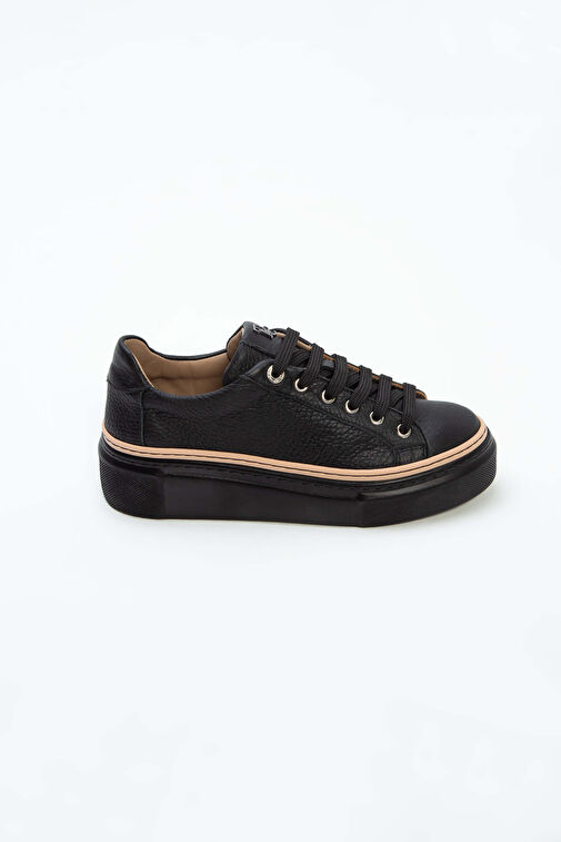 Tamer Tanca Kadın Hakiki Deri Siyah Floter Sneakers & Spor Ayakkabı - Görsel 8