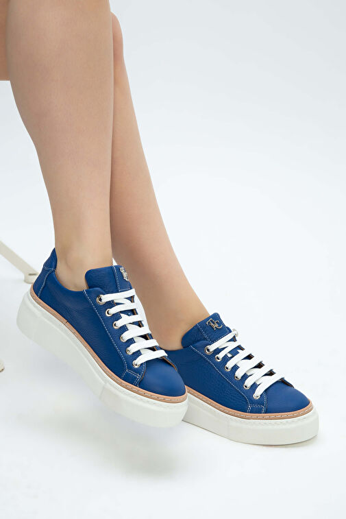 Tamer Tanca Kadın Hakiki Deri Saks Floter Sneakers & Spor Ayakkabı - Görsel 4