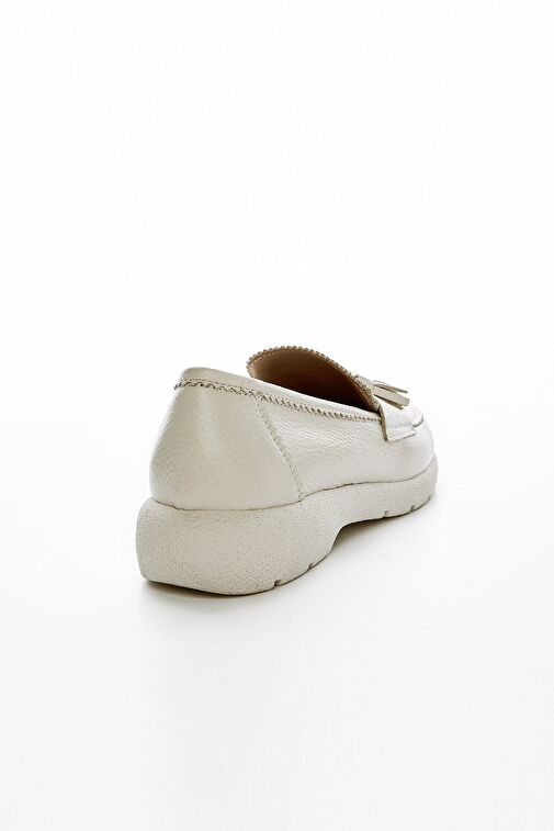 Valmenti Serena Kadın Bej Floter Hakiki Deri Loafer Ayakkabı - Görsel 4