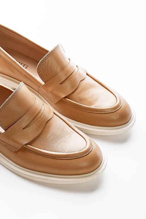 Valmenti Yolanda Kadın Camel Hakiki Deri Loafer Ayakkabı - Görsel 5