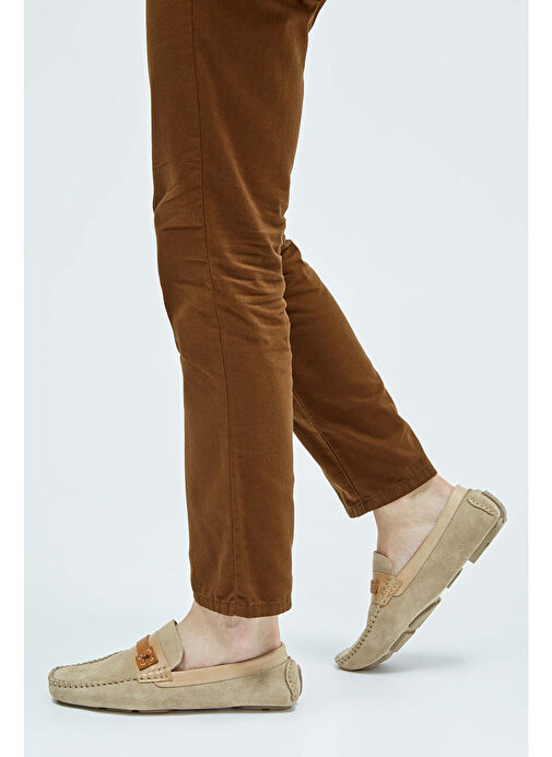 Tamer Tanca Erkek Hakiki Deri Bej Loafer Ayakkabı - Görsel 2