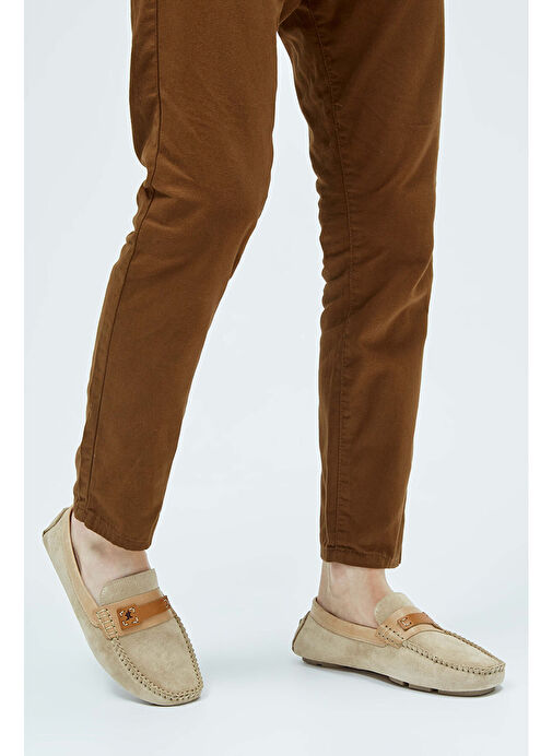 Tamer Tanca Erkek Hakiki Deri Bej Loafer Ayakkabı - Görsel 3