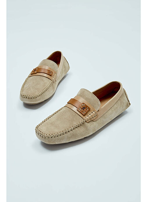 Tamer Tanca Erkek Hakiki Deri Bej Loafer Ayakkabı - Görsel 6