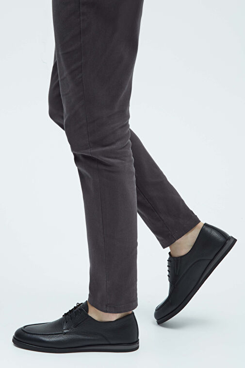 Tamer Tanca Erkek Hakiki Deri Siyah Casual Ayakkabı - Görsel 2