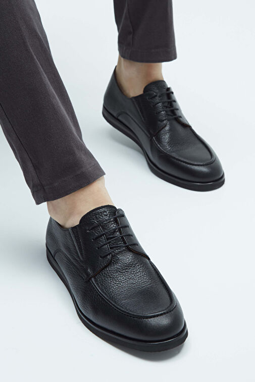 Tamer Tanca Erkek Hakiki Deri Siyah Casual Ayakkabı - Görsel 5