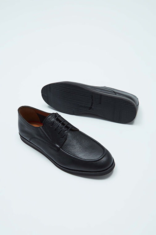 Tamer Tanca Erkek Hakiki Deri Siyah Casual Ayakkabı - Görsel 8