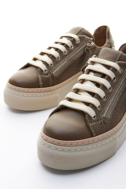 Valmenti Nora Kadın Vizon Floter Hakiki Deri Sneakers & Spor Ayakkabı - Görsel 4