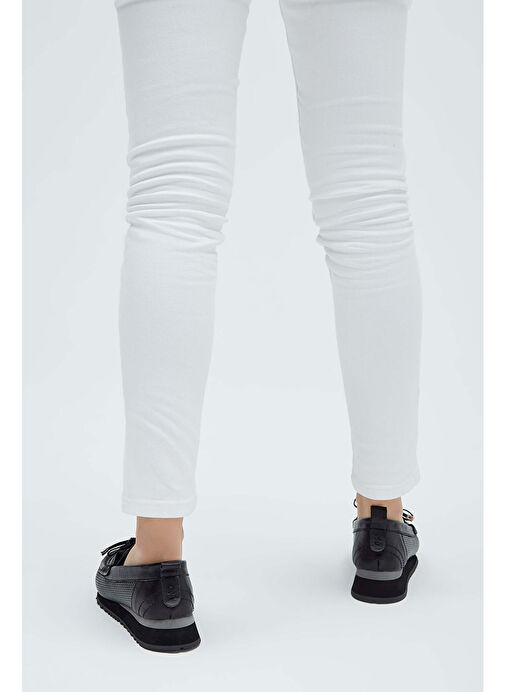 Tamer Tanca Kadın Hakiki Deri Siyah Loafer Ayakkabı - Görsel 6