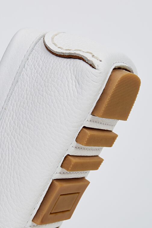 Valmenti Bona Erkek Beyaz Floter Hakiki Deri Loafer Ayakkabı - Görsel 6