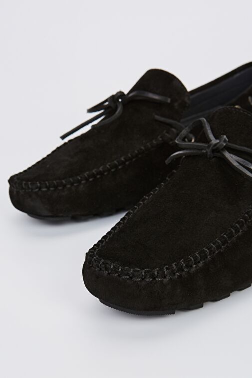 Valmenti Rachele Erkek Siyah Süet Hakiki Deri Loafer Ayakkabı - Görsel 4