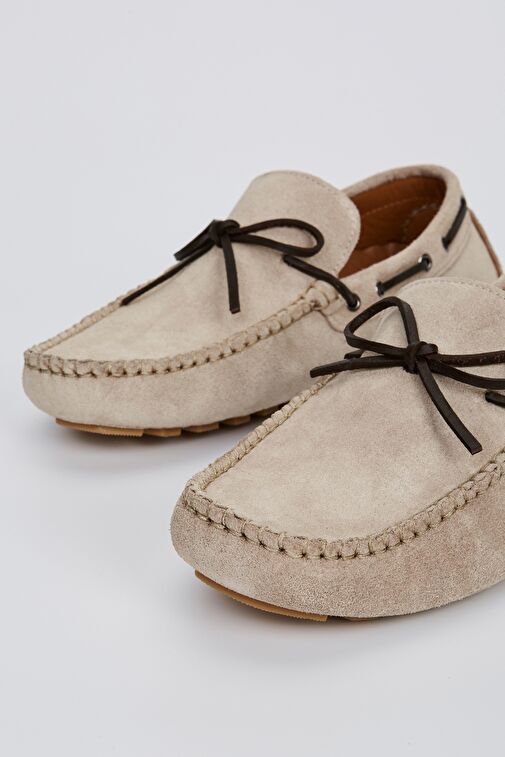Valmenti Rachele Erkek Bej Süet Hakiki Deri Loafer Ayakkabı - Görsel 4