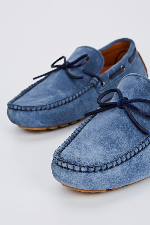 Valmenti Rachele Erkek Jean Süet Hakiki Deri Loafer Ayakkabı - Görsel 4