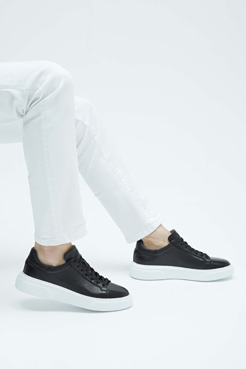 Tamer Tanca Erkek Hakiki Deri Siyah Sneakers & Spor Ayakkabı - Görsel 5