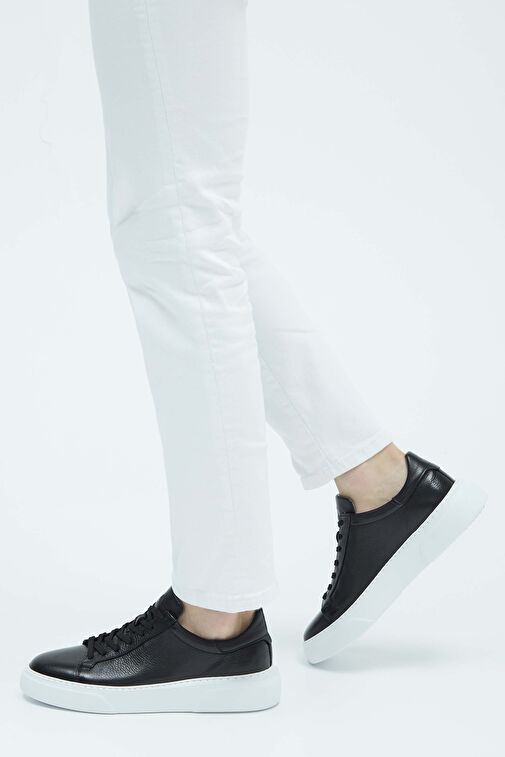 Tamer Tanca Erkek Hakiki Deri Siyah Sneakers & Spor Ayakkabı - Görsel 2