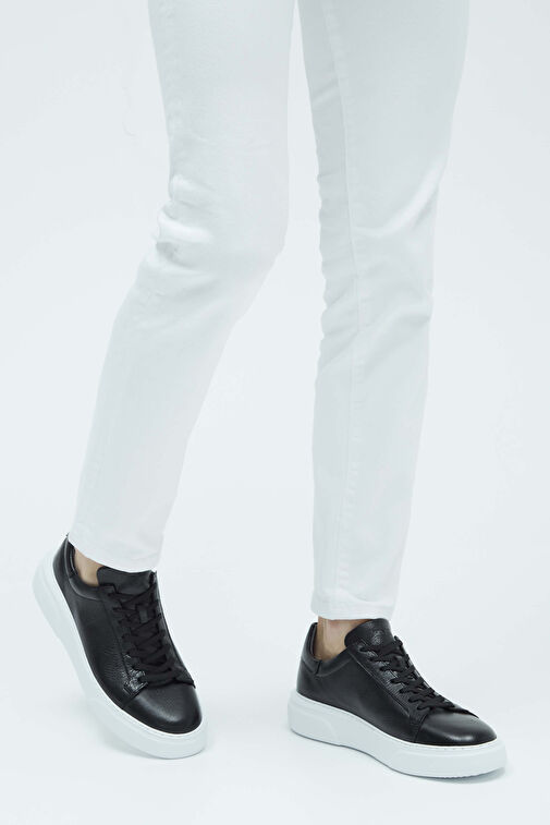 Tamer Tanca Erkek Hakiki Deri Siyah Sneakers & Spor Ayakkabı - Görsel 3