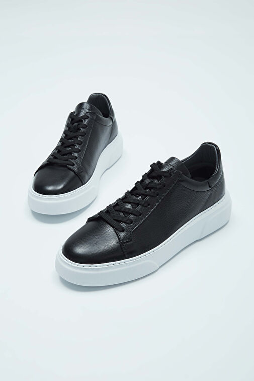 Tamer Tanca Erkek Hakiki Deri Siyah Sneakers & Spor Ayakkabı - Görsel 7