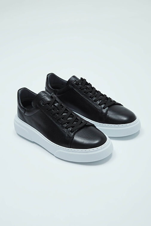 Tamer Tanca Erkek Hakiki Deri Siyah Sneakers & Spor Ayakkabı - Görsel 8