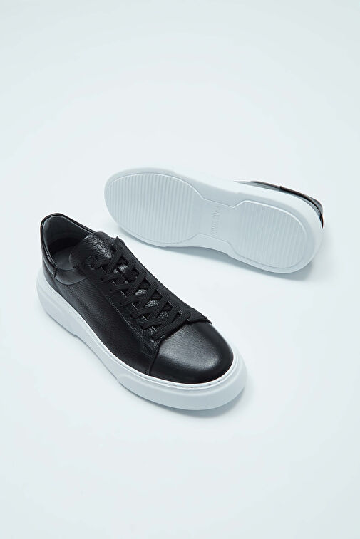 Tamer Tanca Erkek Hakiki Deri Siyah Sneakers & Spor Ayakkabı - Görsel 9
