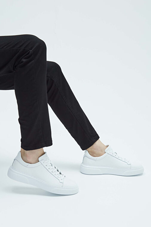 Tamer Tanca Erkek Hakiki Deri Beyaz Sneakers & Spor Ayakkabı - Görsel 5
