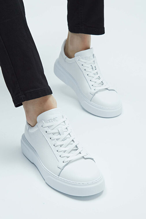 Tamer Tanca Erkek Hakiki Deri Beyaz Sneakers & Spor Ayakkabı - Görsel 6