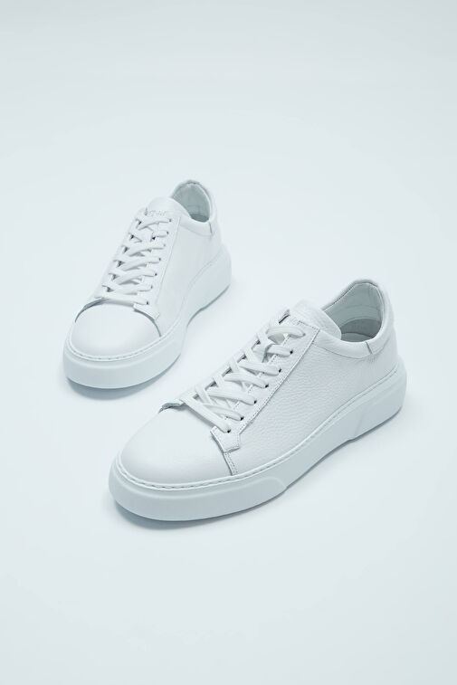 Tamer Tanca Erkek Hakiki Deri Beyaz Sneakers & Spor Ayakkabı - Görsel 7