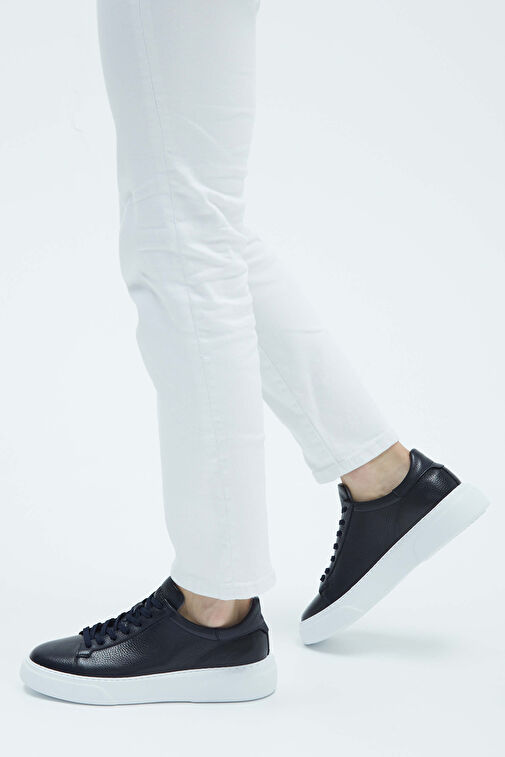 Tamer Tanca Erkek Hakiki Deri Lacivert Sneakers & Spor Ayakkabı - Görsel 2