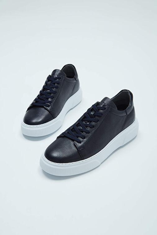 Tamer Tanca Erkek Hakiki Deri Lacivert Sneakers & Spor Ayakkabı - Görsel 6