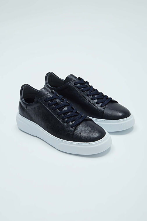 Tamer Tanca Erkek Hakiki Deri Lacivert Sneakers & Spor Ayakkabı - Görsel 7