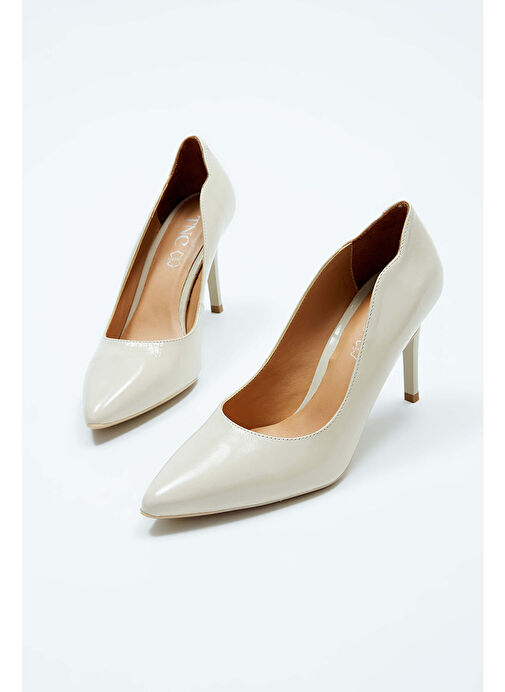 Tamer Tanca Kadın Hakiki Deri Bej Topuklu Ayakkabı - Görsel 3