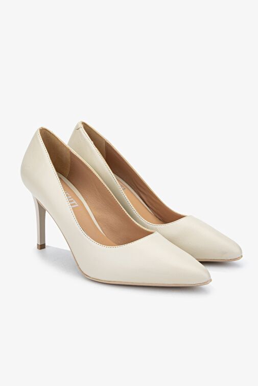 Valmenti Novella Kadın Beyaz Hakiki Deri Topuklu Ayakkabı - Görsel 3