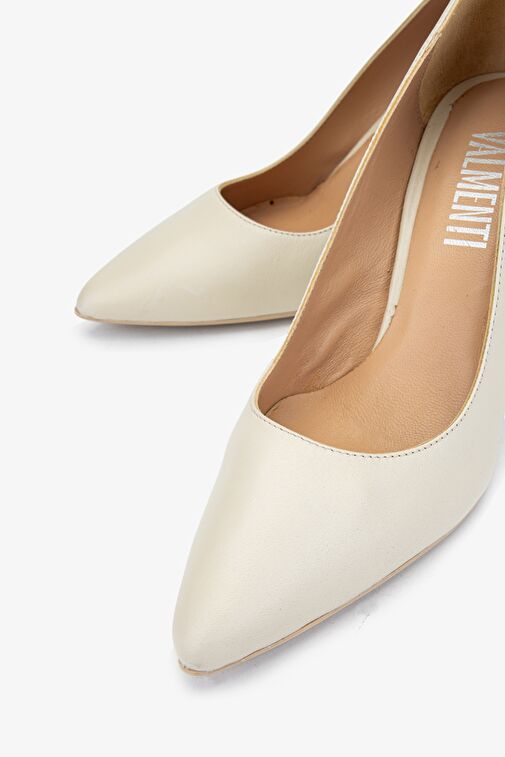 Valmenti Novella Kadın Beyaz Hakiki Deri Topuklu Ayakkabı - Görsel 4