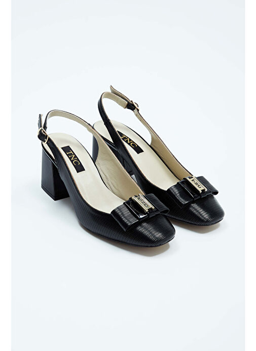 Tamer Tanca Kadın Suni Deri Siyah Topuklu Ayakkabı - Görsel 2