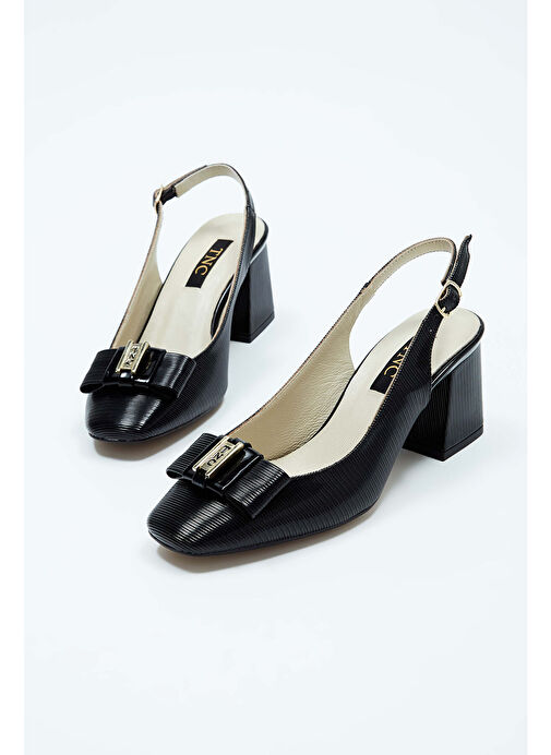 Tamer Tanca Kadın Suni Deri Siyah Topuklu Ayakkabı - Görsel 3