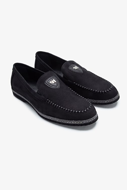 Giampiero Nicola Stephan Erkek Siyah Nubuk Hakiki Deri Loafer Ayakkabı - Görsel 2