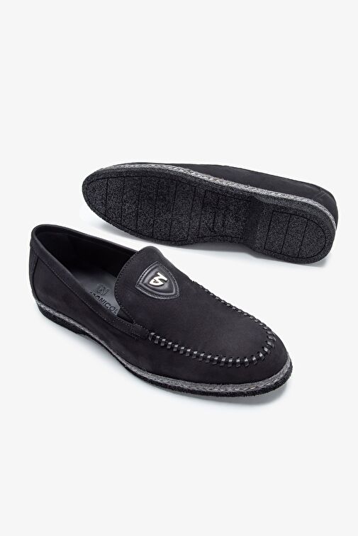 Giampiero Nicola Stephan Erkek Siyah Nubuk Hakiki Deri Loafer Ayakkabı - Görsel 4