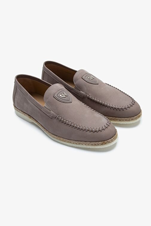 Giampiero Nicola Stephan Erkek Bej Nubuk Hakiki Deri Loafer Ayakkabı - Görsel 2