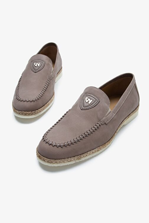 Giampiero Nicola Stephan Erkek Bej Nubuk Hakiki Deri Loafer Ayakkabı - Görsel 3