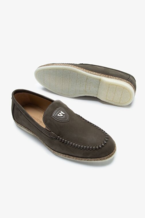 Valmenti Valmenti Giampiero Nicola Stephan Erkek Haki Nubuk Hakiki Deri Loafer Ayakkabı | Boyner Haki Nubuk - 4. görsel