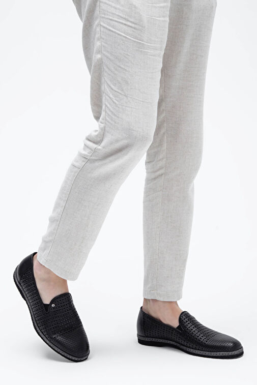 Giampiero Nicola Erkek Hakiki Deri Siyah Loafer Ayakkabı - Görsel 3