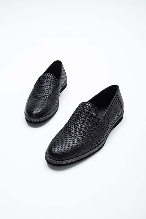 Giampiero Nicola Erkek Hakiki Deri Siyah Loafer Ayakkabı - Görsel 6