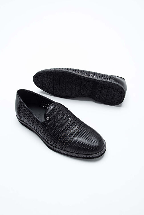 Giampiero Nicola Erkek Hakiki Deri Siyah Loafer Ayakkabı - Görsel 8