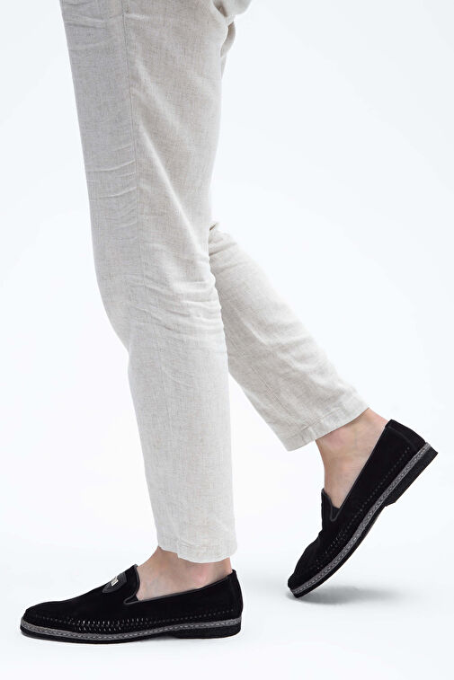 Giampiero Nicola Erkek Hakiki Deri Siyah Loafer Ayakkabı - Görsel 2