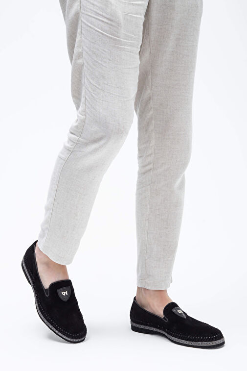 Giampiero Nicola Erkek Hakiki Deri Siyah Loafer Ayakkabı - Görsel 3