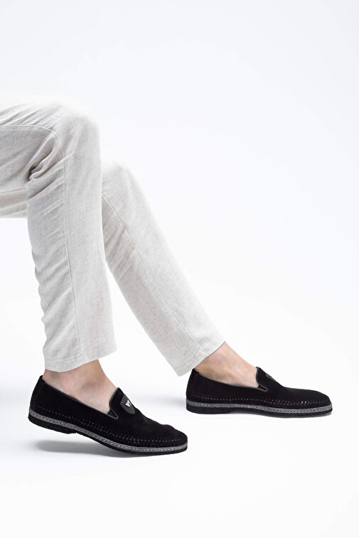 Giampiero Nicola Erkek Hakiki Deri Siyah Loafer Ayakkabı - Görsel 4