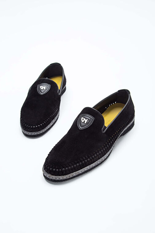 Giampiero Nicola Erkek Hakiki Deri Siyah Loafer Ayakkabı - Görsel 6