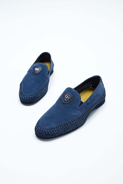 Giampiero Nicola Erkek Hakiki Deri Lacivert Loafer Ayakkabı - Görsel 6