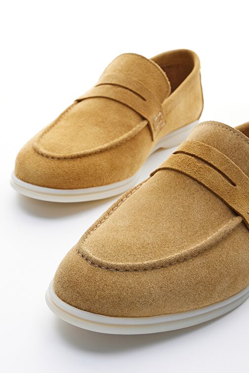 Valmenti Lucio Erkek Camel Süet Hakiki Deri Loafer Ayakkabı - Görsel 4