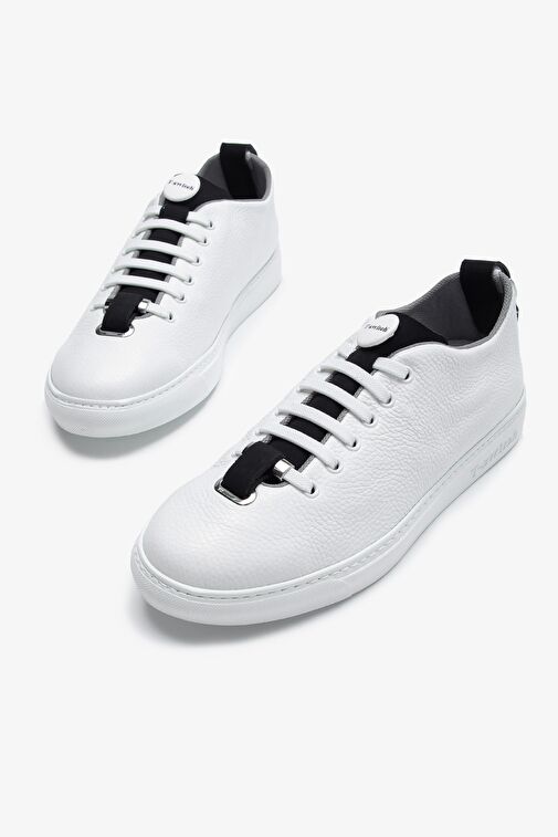 Franceschetti Mauro Erkek Beyaz\Siyah\Gri Hakiki Deri Sneakers & Spor Ayakkabı - Görsel 3