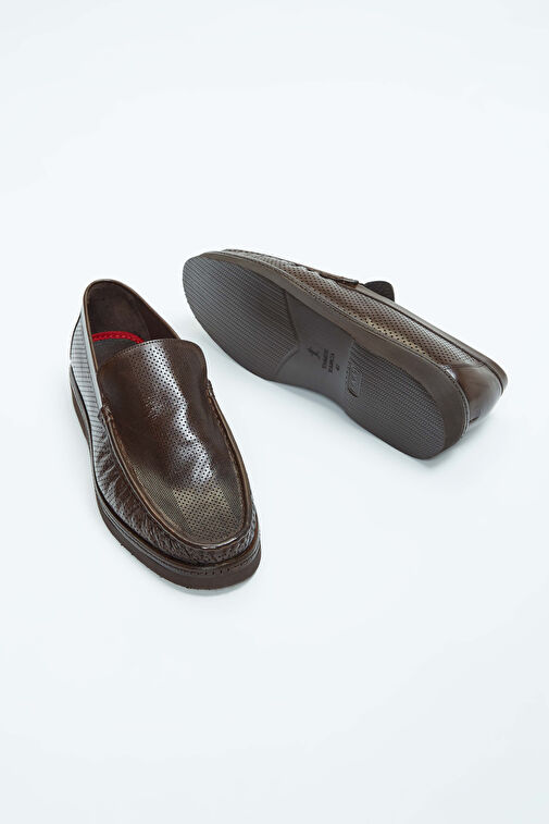 Tamer Tanca Erkek Hakiki Deri Kahverengi Loafer Ayakkabı - Görsel 8